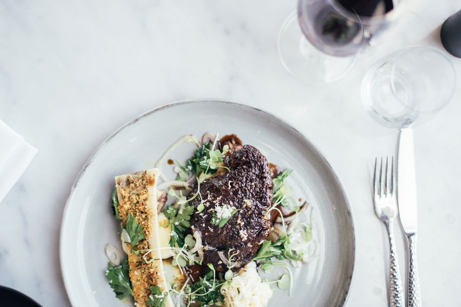 Wood-fired steak entrée